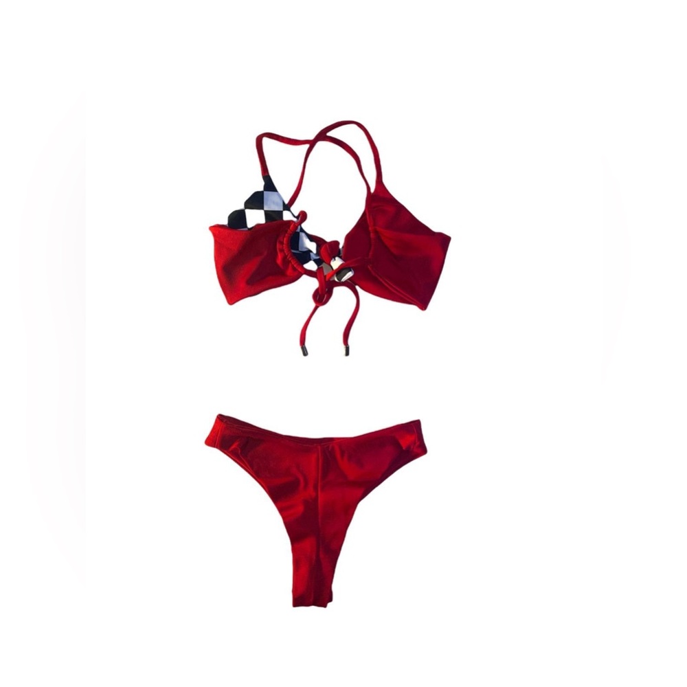 Red and Checkered Bikini Set - Picture 2 of 2